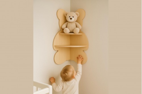 Ayıcık Bej Köşe Rafı